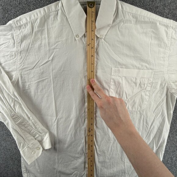 Cinch Button Up Shirt Long Sleeve White Medium Cotton Chest Logo Pocket Adult - Picture 3 of 16
